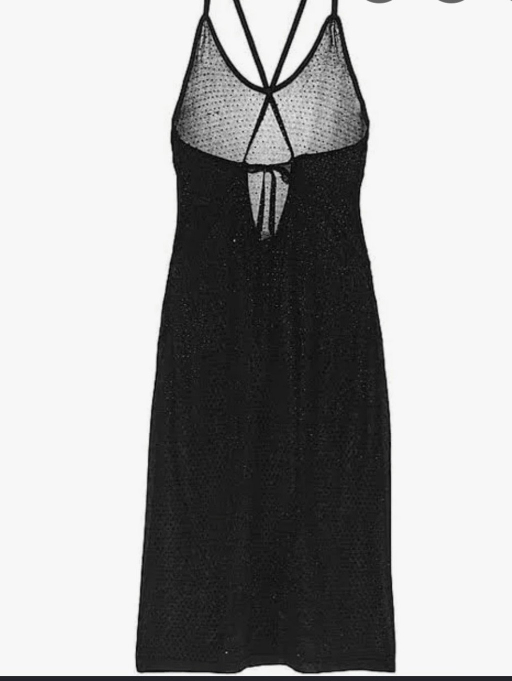 Victorias Secret Black Strappy Mesh Sparkly Rhinestone Swim Dress
